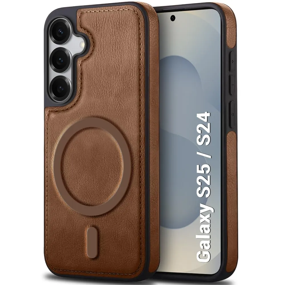 TheGiftKart Genuine Leather Finish Back Cover Case for Samsung Galaxy S25 / S24 5G